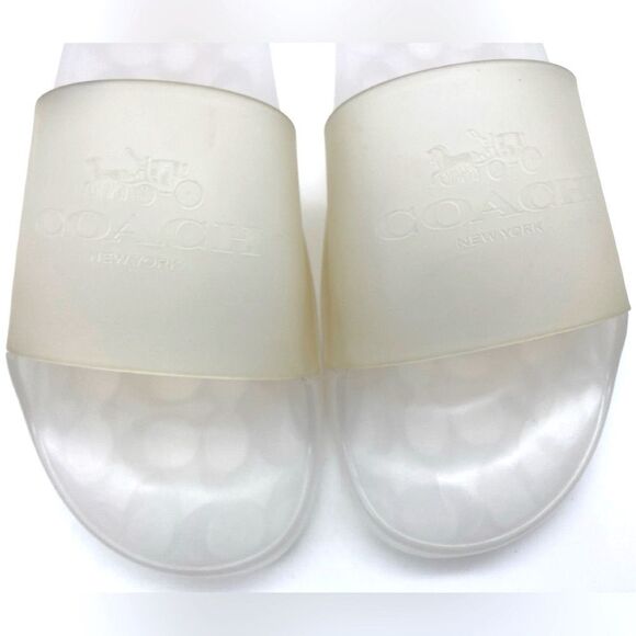 NWT Coach Men’s Clear Slide Chalk Sandals Size 9D - Picture 2 of 8